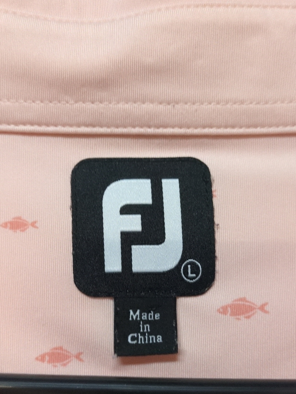 FootJoy Mens Pink Fish Polo Golf Shirt Short Sleeve Casual Logo, Size L - Picture 4 of 8